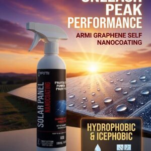 Solar Panel Nanocoating | Anti-Soiling & Self-Cleaning Solar Panel Nano Coating | Graphene Based Non-Flammable Formulation 500ML