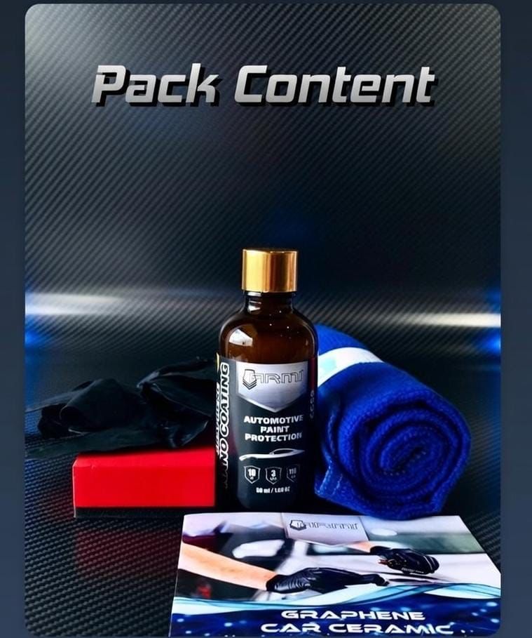 ARMI® Graphene Ceramic Nano Coating – 50 ml (DIY Kit) 10H Hardness | Extreme Gloss | Hydrophobic Finish | UV + Scratch Protection | For Painted Surfaces Only - Image 5