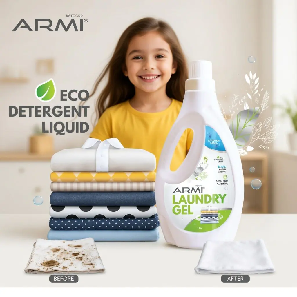 ARMI® Eco Laundry Gel – Water saver | Low Foaming | Eco-Friendly Detergent| 1L