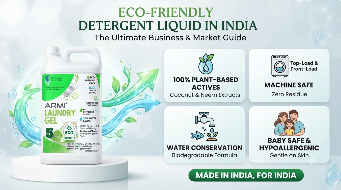 Eco-Friendly Detergent Liquid in India Market Guide Infographic