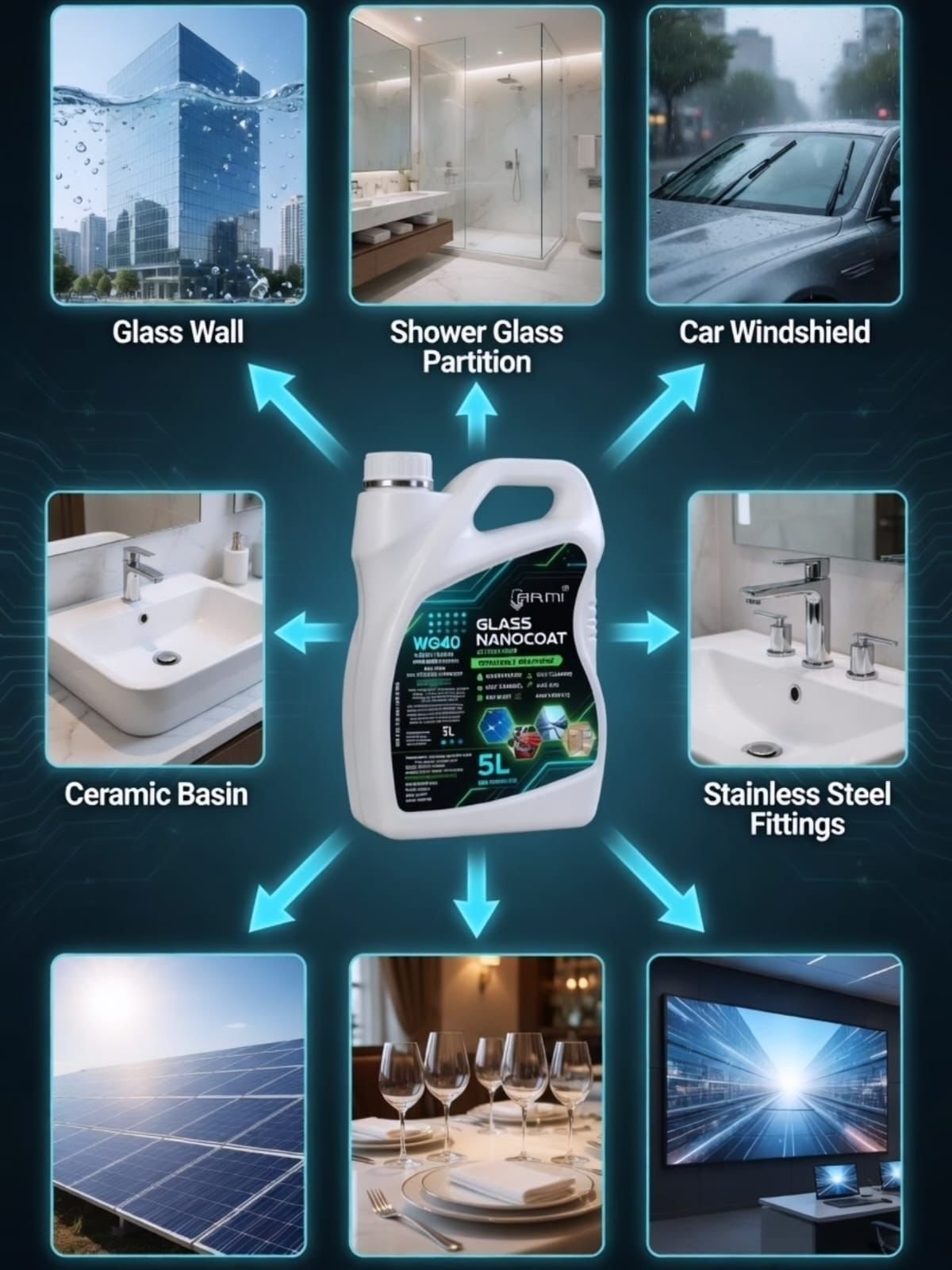 ARMI Nano Coating Application on Glass and Ceramic Surfaces