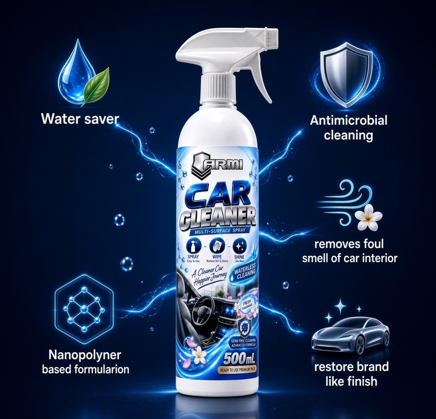 ARMI Car Cleaner Spray Guide